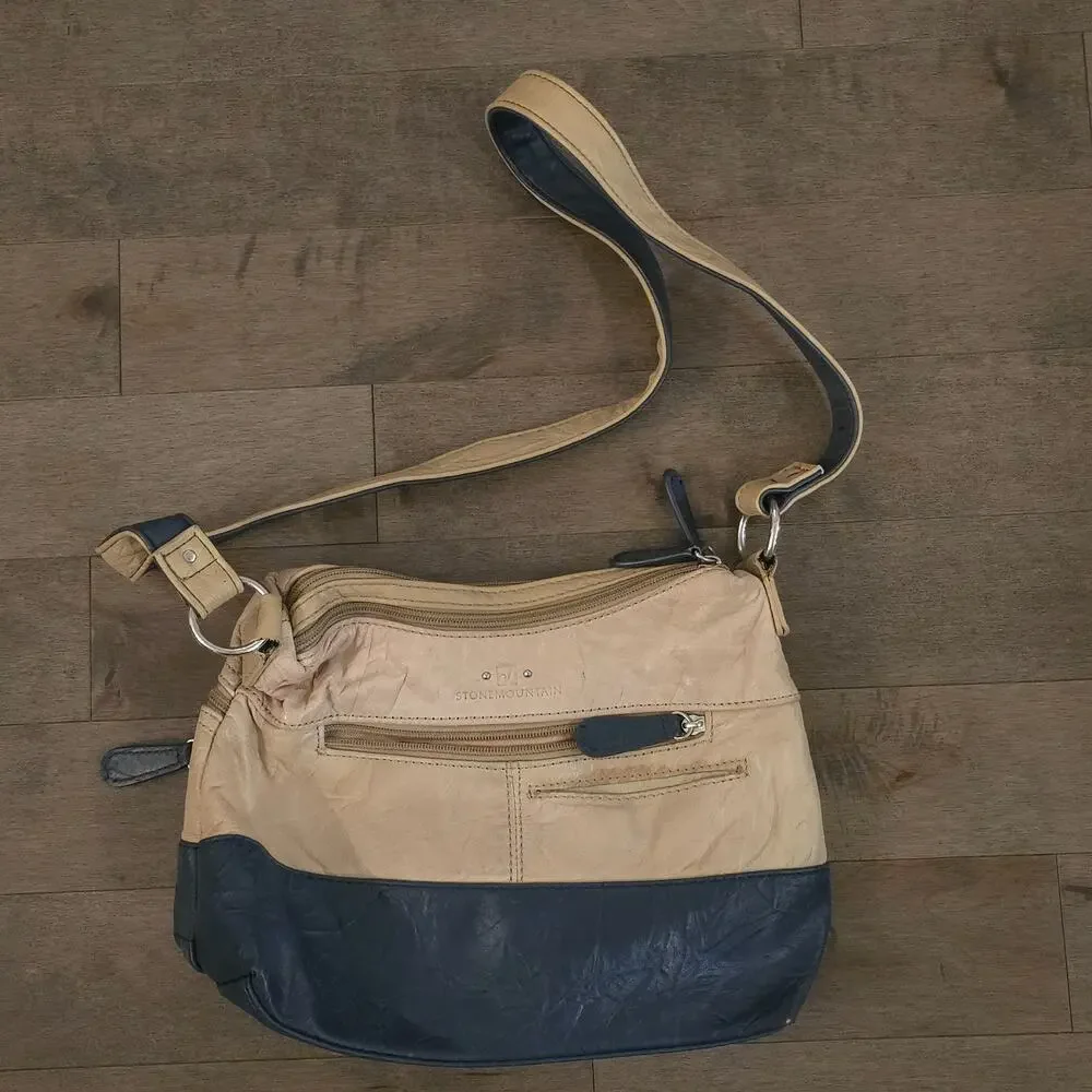 STONE MOUNTAIN beige and blue shoulder bag - Picture 7 of 12